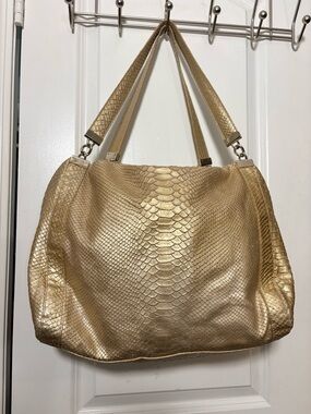 L.K. Bennett London "Marlon" Metallic Shoulder Bag — Made in Italy